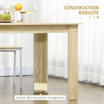 Table à manger table de cuisine design moderne avec grand plateau 2-4 personnes en bois dim. 120L x 69l x 75H cm chêne