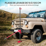 Cric farm jack tout-terrain ATV 4x4, cric pour voiture véhicule charge max. 3000 kg, hauteur de levage 11-135 cm, rouge