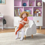 Fauteuil pour enfant design scandinave nuage grand confort avec piètement inclinés et tissu 46 x 51 x 55 cm blanc