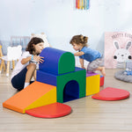 7PCS Parcours motricité bébé, jouet d'escalade, mousse blocs de construction avec revêtement synthétique, jouets éducatifs pour enfants d'âge préscolaire, multicolore