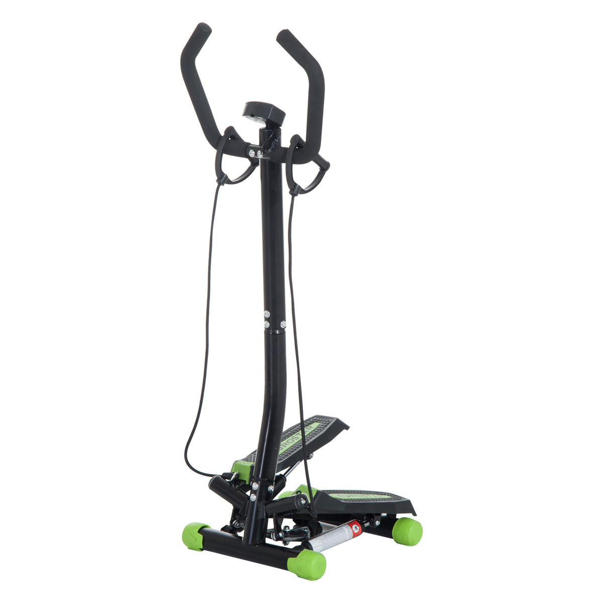 Stepper avec guidon, stepper de fitness avec écran LCD, pédales antidérapantes, marche d'escalier pour maison, bureau, salon, salle de sport, vert et noir