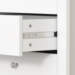 Comò a 6 cassetti, mobile contenitore con guide scorrevoli, cassettiera, stile moderno, 118 x 39,5 x 75,5 cm, bianco