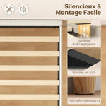 Bedframe 160 x 200 cm met lattenbodem, tweepersoonsbed gestoffeerd in corduroy, opbergruimte eronder, crème