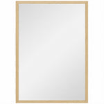 Miroir mural rectangulaire 50 x 70 cm, cadre en bois, idéal pour la salle de bain, salon ou chambre, naturel