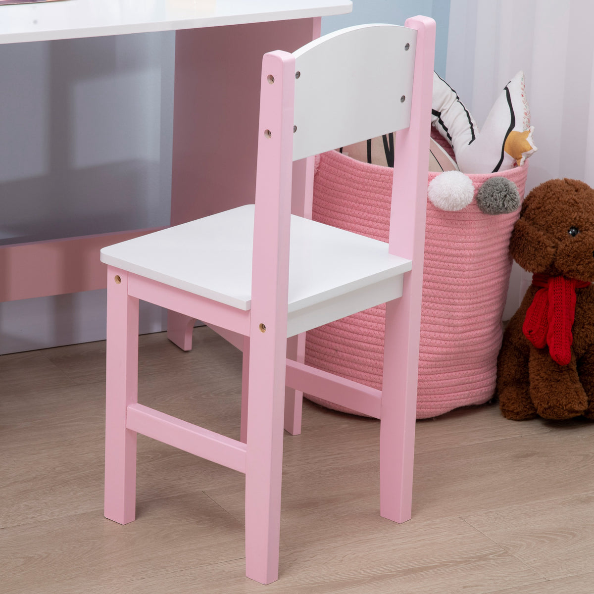 Ensemble table et chaise pour enfant avec tableau blanc - bureau pour enfant +5 ans - 90L x 45l x 85H cm rose