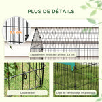 Parque recinto modular de acero con lona para conejos, roedores y animales pequeños, interior y exterior, 220L x 85An x 103Al cm