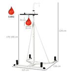 Support pour sac de frappe sur pieds autoportant 2 en 1 avec poire de vitesse 156 x 115 x 224 cm blanc