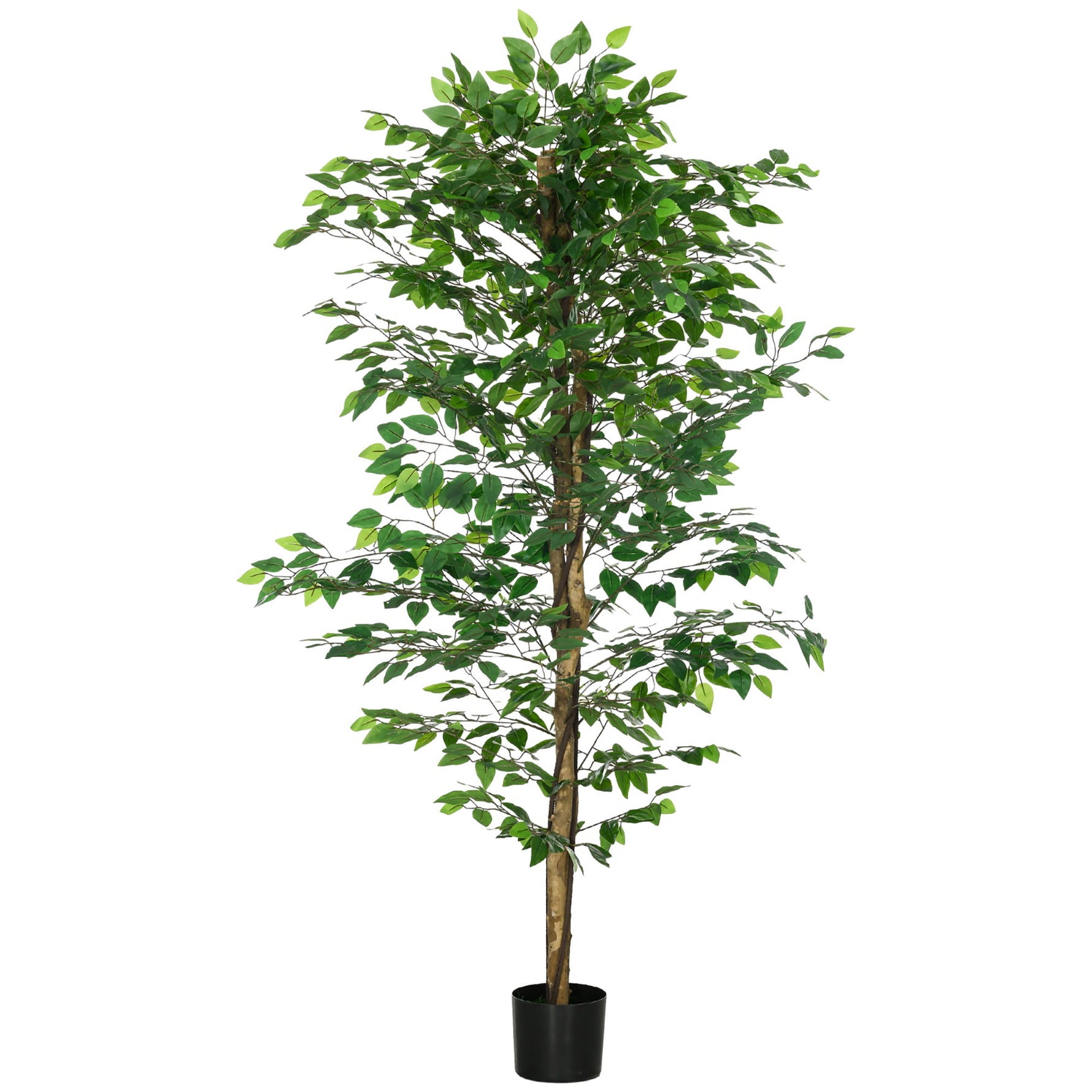 Plante artificielle ficus hauteur 1,80 m tronc branches liane lichen feuilles grand réalisme pot inclus vert