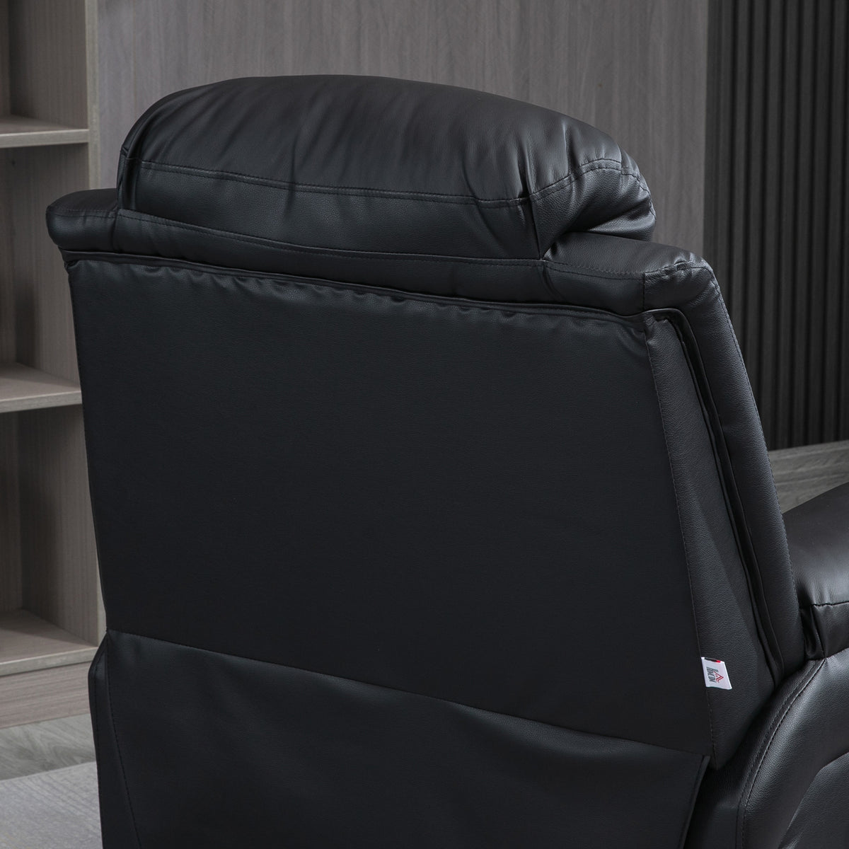 Sillón de relax eléctrico, sillón elevador reclinable con reposapiés ajustable, revestimiento sintético negro