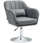 Fauteuil de salon coussins lombaires hauteur réglable pivotant 360° piètement en métal gris foncé