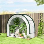 Serre de Jardin Pliable et Portable, Petite Serre de Balcon en Bâche PE et Porte Zippée, 200 x 80 x 164 cm, Vert