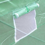 Bâche de Rechange Serre Tunnel 9 m², bâche 3 x 3 x 2 m PE Anti-UV imperméable 6 fenêtres + Porte Enroulable zippée Vert foncé