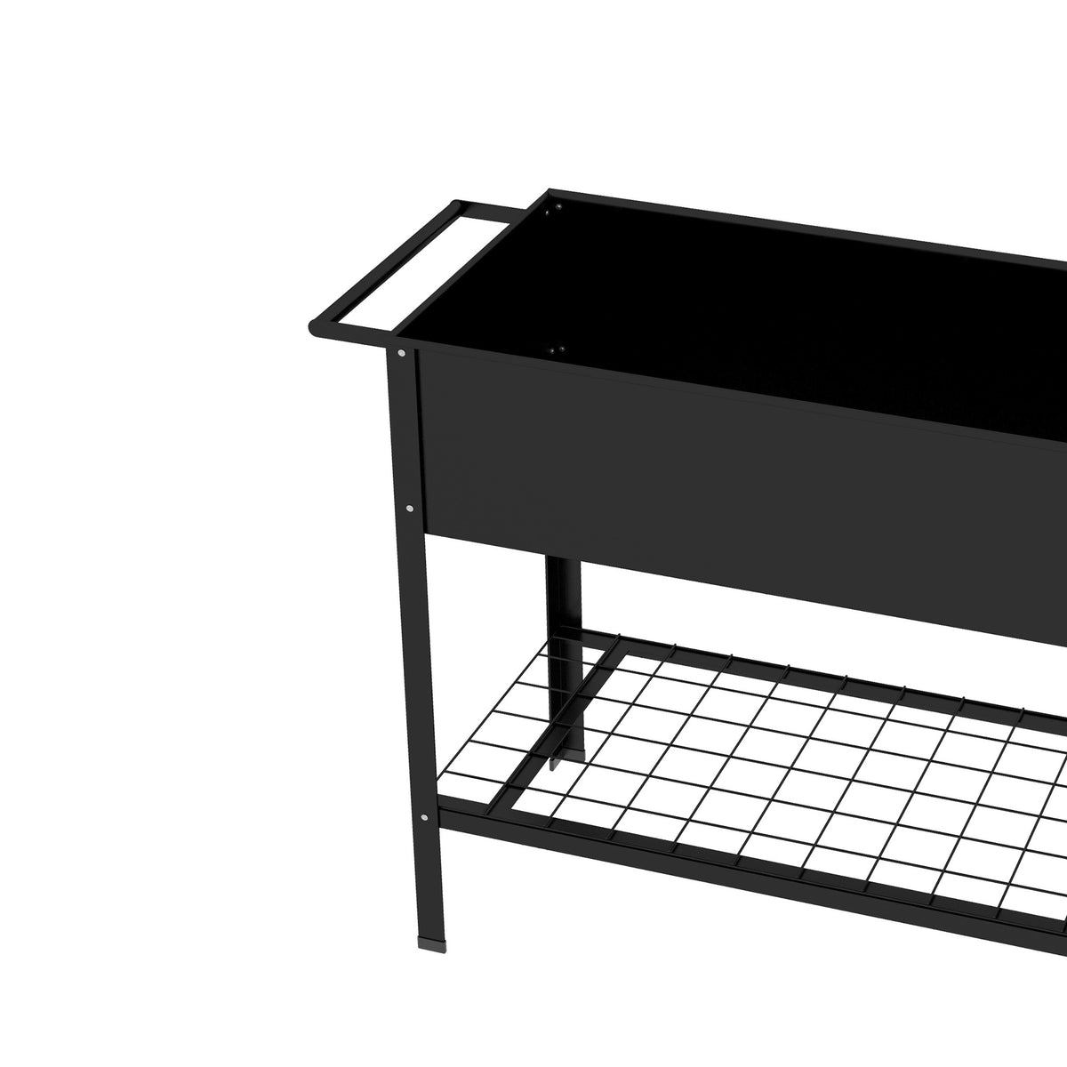 Jardinière sur Pieds Potager dim. 109L x 39l x 80H cm étagère 2 Roues + Insert d'irrigation métal Noir