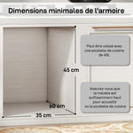 Poubelle cuisine, poubelle sous évier coulissante encastrable avec 2 x 20 L compartiments amovibles, 52x33,5x41cm, gris