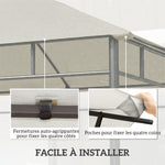 Toile de rechange pour pavillon tonnelle tente toit de remplacement gazebo de jardin polyester 180 g/m² 3 x 3 m gris