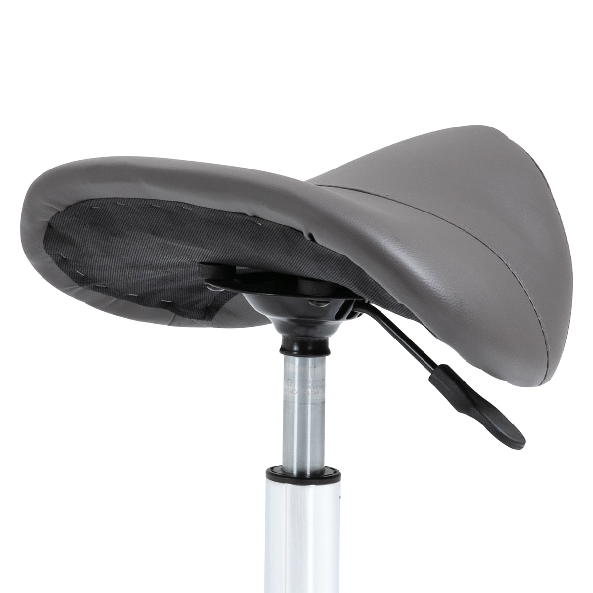 Kruk op wielen, massagekruk met in hoogte verstelbare zitting 49-61 cm en ergonomisch zadel, 360° draaibare werkstoel op wielen, voor massagesalon, tattoostudio, kliniek en spa, grijs