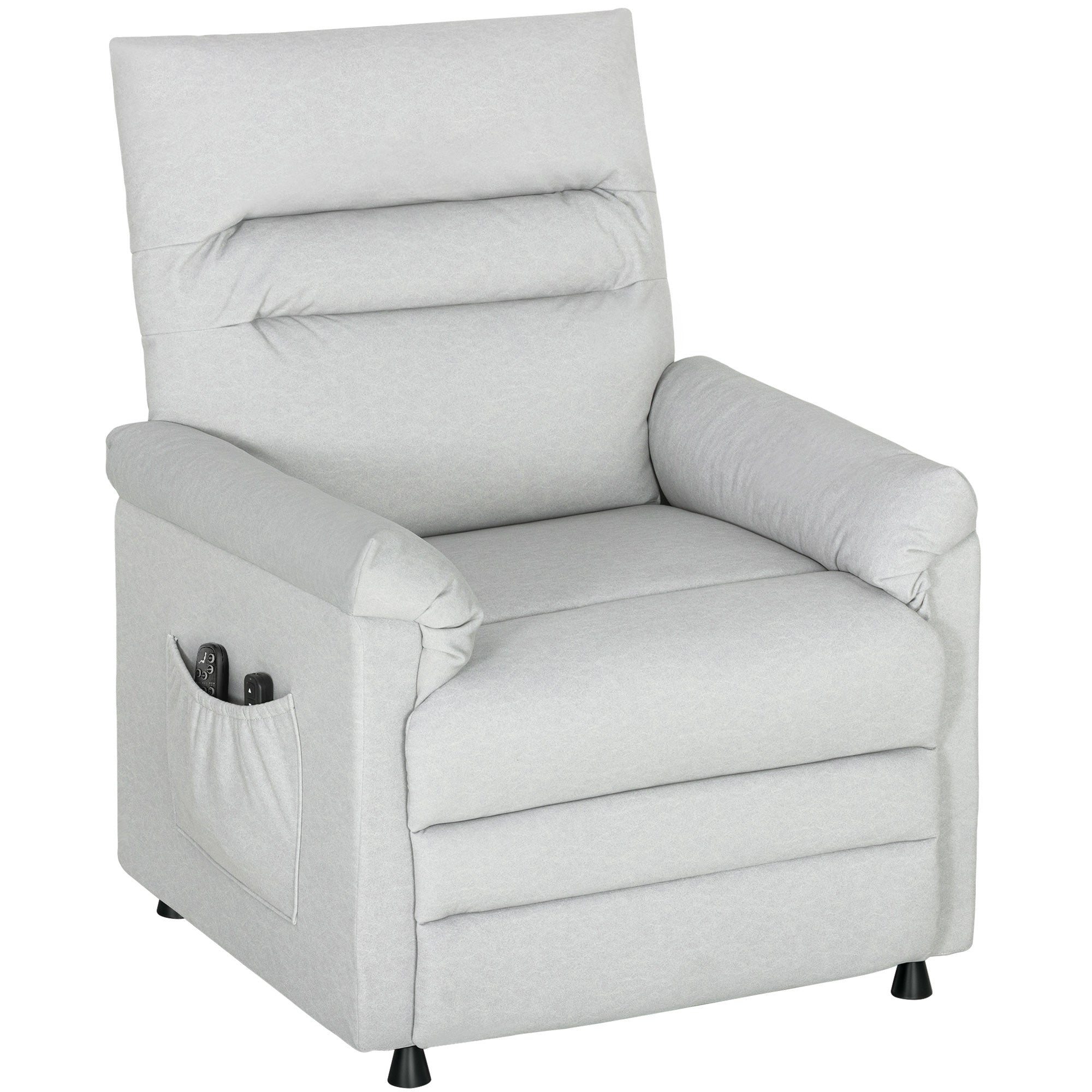 Fauteuil relax électrique massant et chauffant, fauteuil inclinable, repose-pieds, moteur silencieux, 82x99x106cm, gris