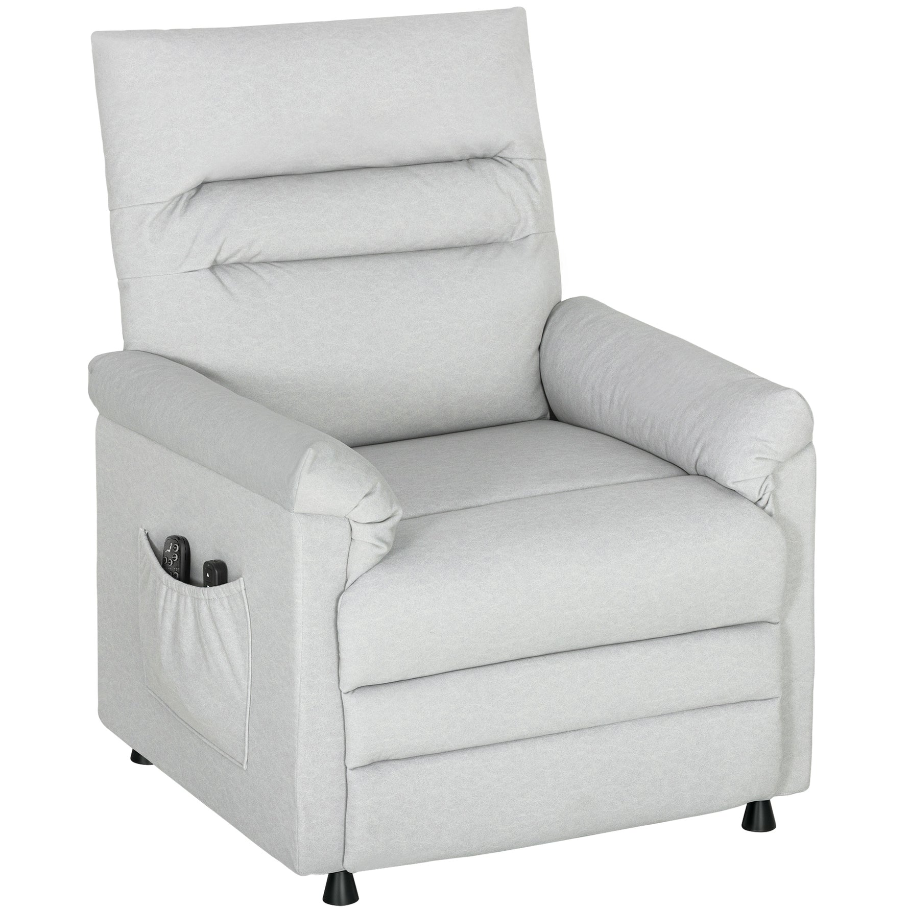 Fauteuil relax électrique massant et chauffant, fauteuil inclinable, repose-pieds, moteur silencieux, 82x99x106cm, gris