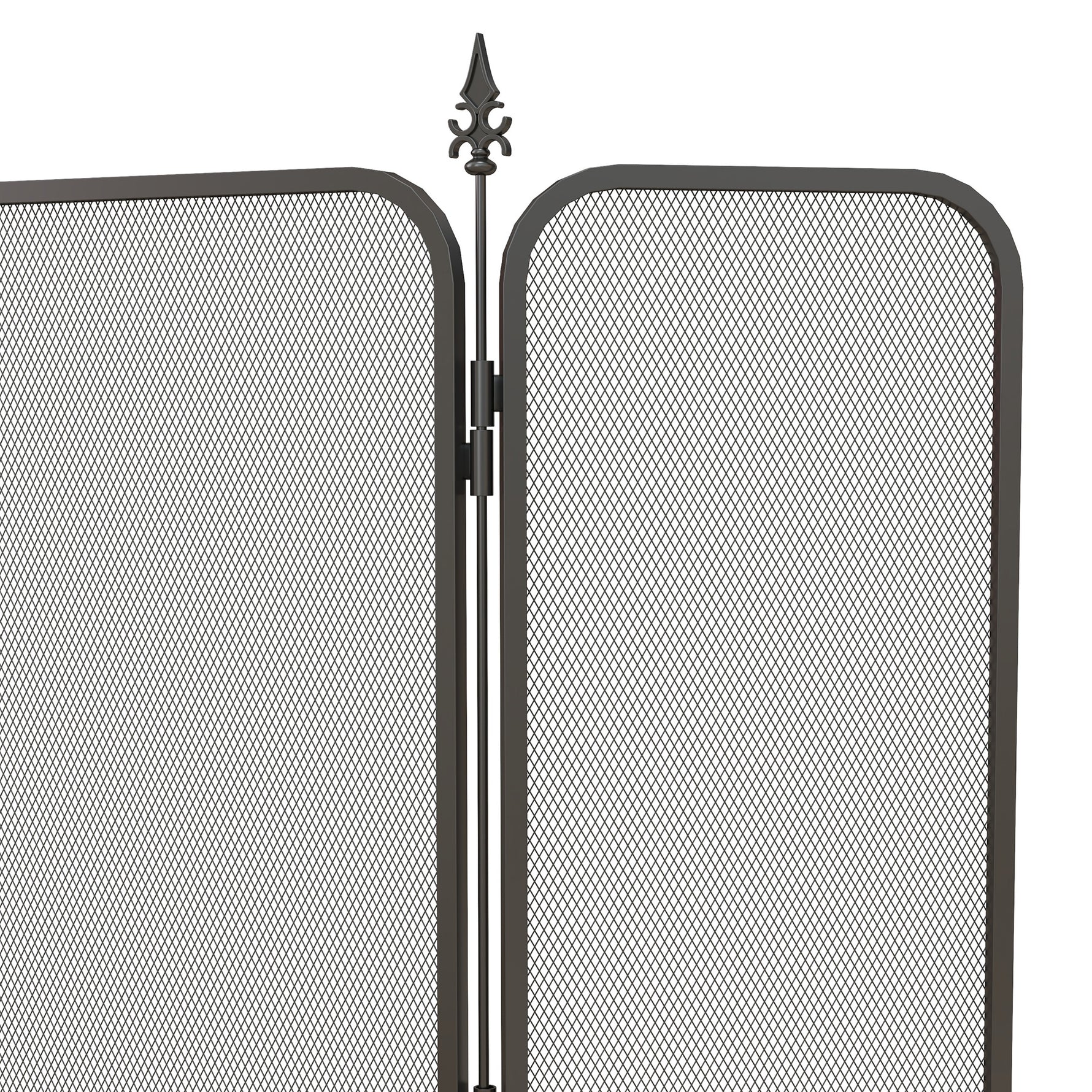 Pare feu cheminée pliable 3 panneaux, pare-étincelles cheminée, grille de protection cheminée en maille de métal noir