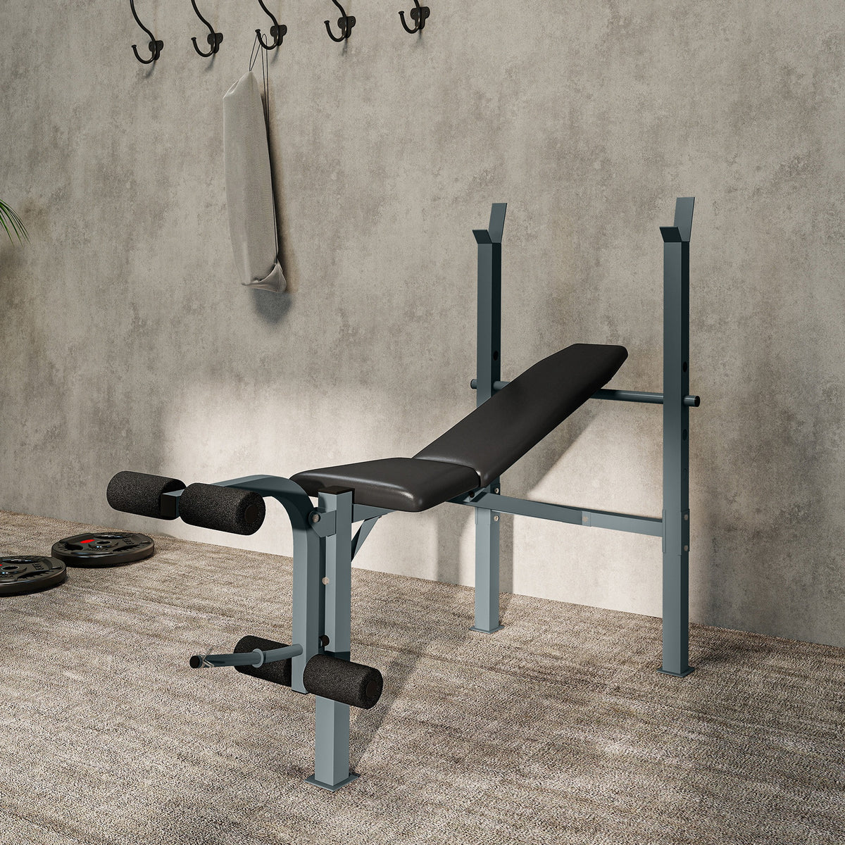 Banc de musculation Fitness banc d'haltérophilie entrainement complet dossier réglable curler