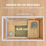Clapier lapin intérieur clapier pour cochon d'inde en bois avec toit ouvrant et roulettes 90 x 53 x 59 cm jaune et blanc