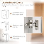 Buffet de cuisine armoire de cuisine meuble vitrine 7 étagères dont 3 étagères en verre 76 x 36 x 160 cm blanc