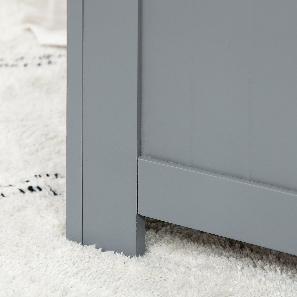 Storage chest with safety hinges wooden storage box toy chest flip-top lid grey