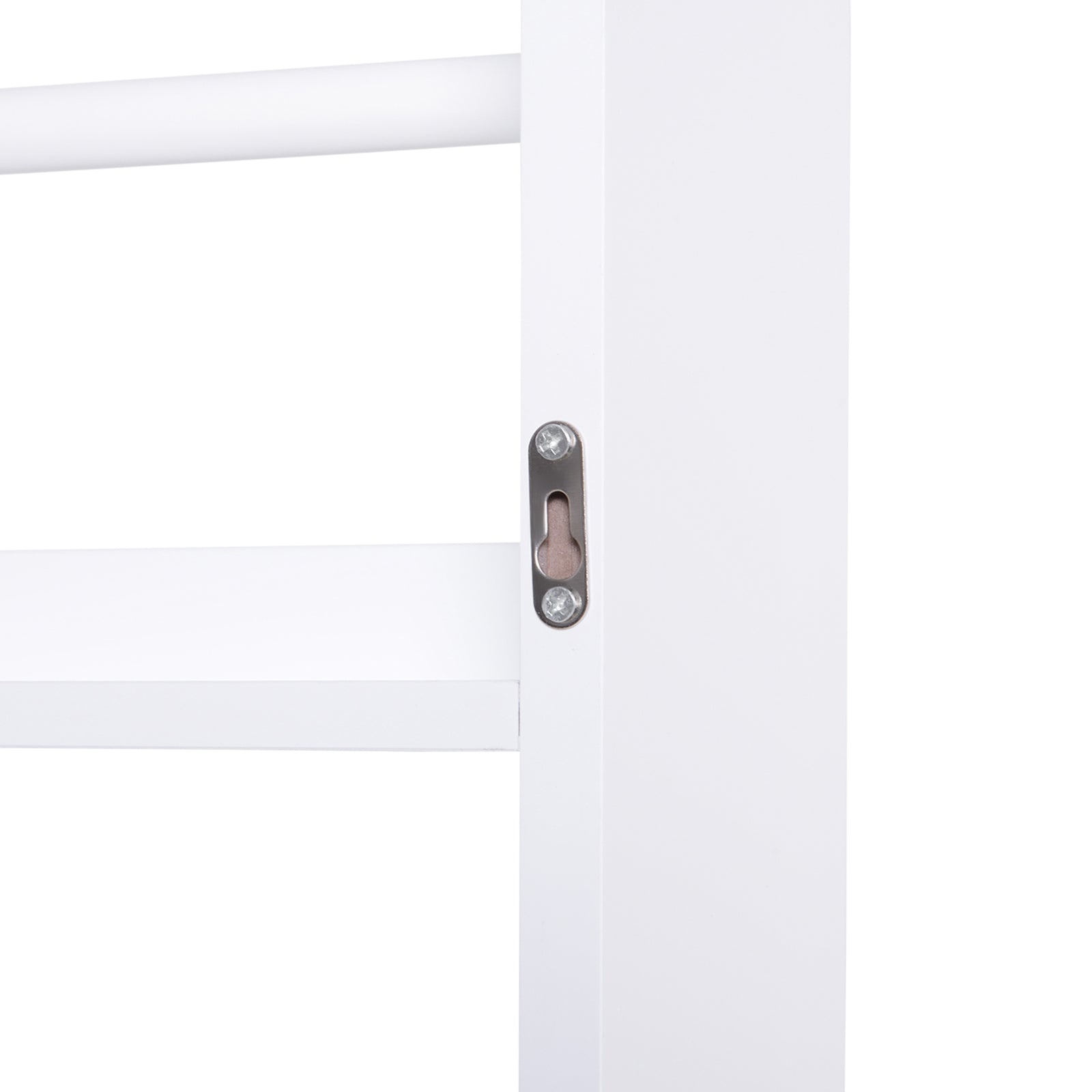 Étagère murale en bois pour livres et magazines, 4 niveaux, 59l x 12P x 113H cm, blanc
