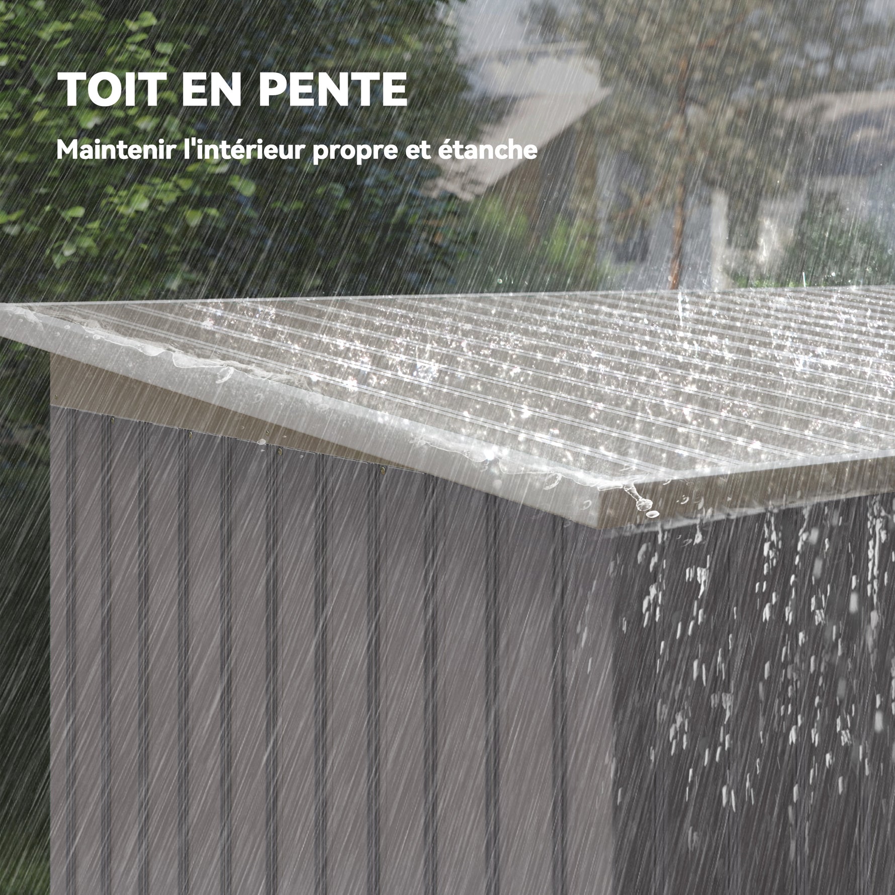 Abri de jardin 3,6 m² remise à outils avec kit de fondation en acier galvanisé 280 x 130 x 172 cm, gris clair