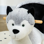Husky à bascule pour enfants cheval à bascule jouet à bascule bébé 18-36 mois - musique poignées ceinture de sécurité
