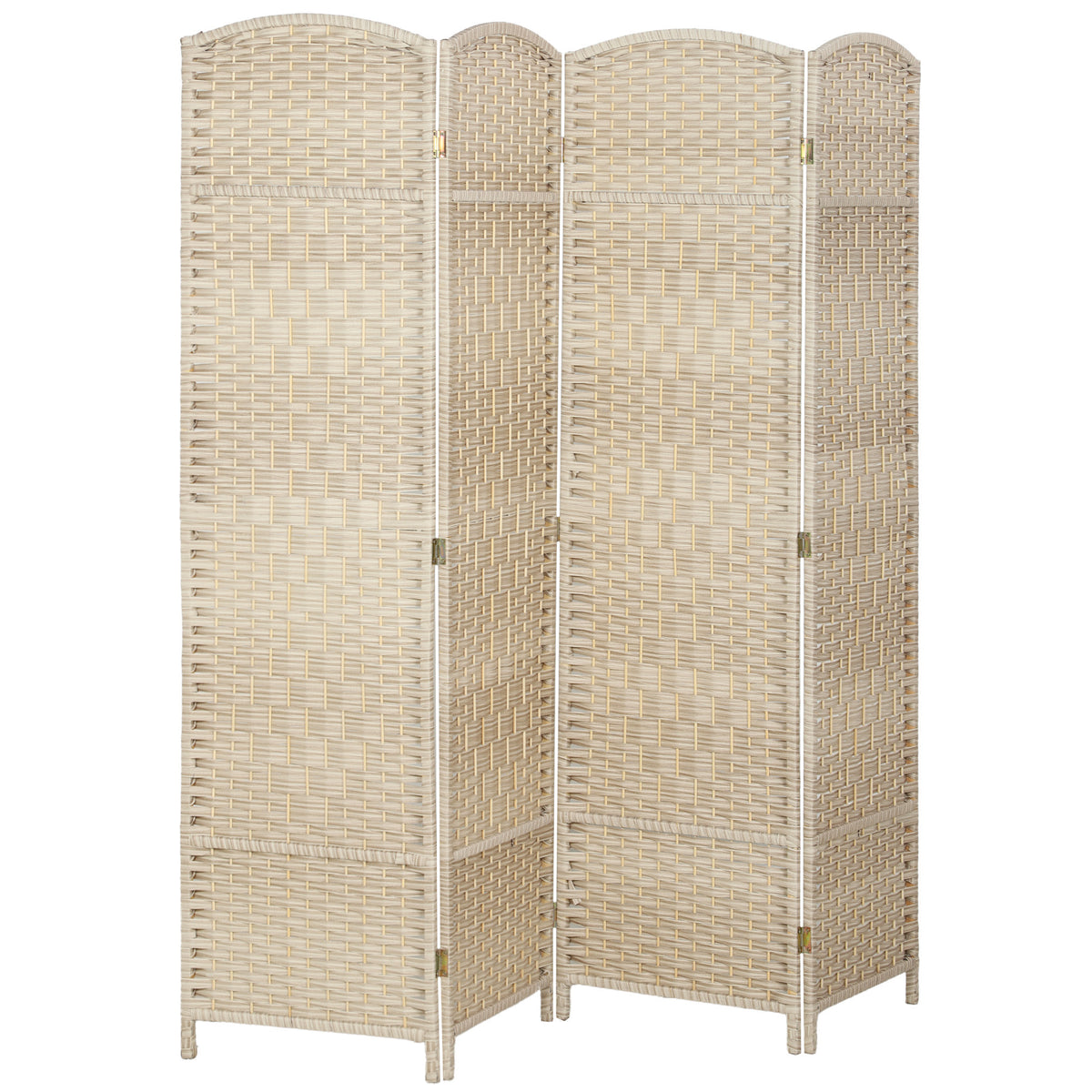 Biombo interior de madera de 4 paneles, separador de ambientes plegable para salón y dormitorio, 180 x 180 cm, roble