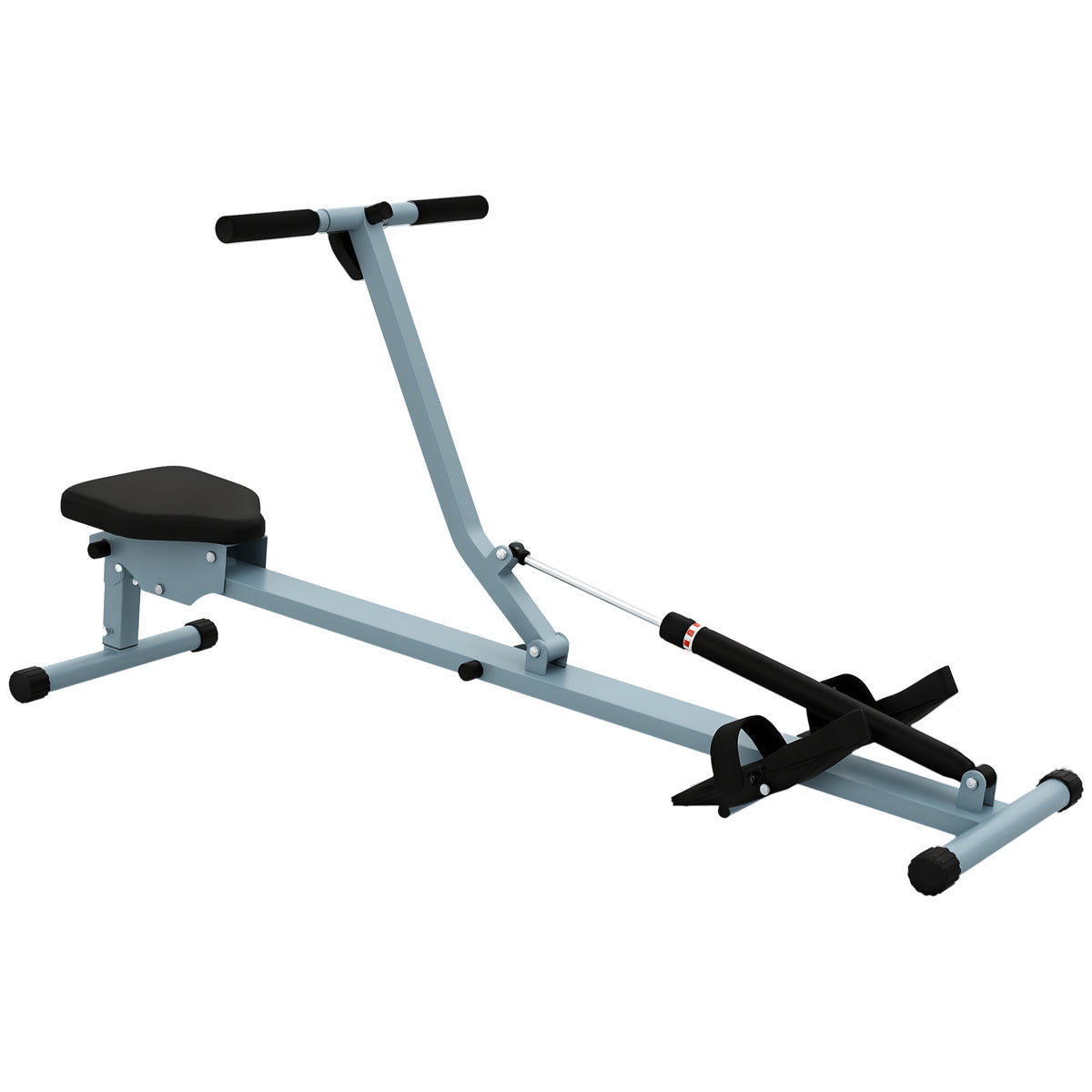 Rameur Hydraulique à 12 Niveaux de Résistance, Rameur d'Appartement avec Écran LCD, Pédale Antidérapante, Charge 100 kg, pour Maison, Salle de Gym, l'Équipement d'Entraînement d'Intérieur, Noir