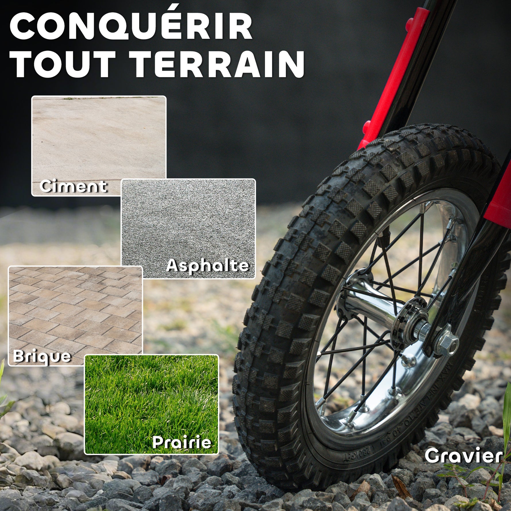 Moto électrique enfants 24V, moteur 250W, vitesse 6,4-16 km/h, pour enfants 8-12 ans, suspension arrière, rouge