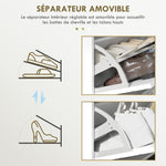 Meuble à chaussures 4 abattants, avec étagère réglable, rangement chaussure 106 x 24 x 102 cm, blanc