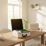 Pokerkoffer Komplettes Poker-Set 300 Jetons, Spielkarten, Würfel, Dealer-Button, Spielmatte, Schlüssel, ABS-Gehäuse, Silber