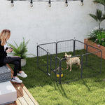 Parc pour chien enclos chien 8 panneaux modulable et pliable acier avec porte pour chiot intérieur extérieur 60 cm noir
