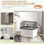 Cage hamster cage rongeur 2 étages avec roulettes plate-forme et échelle en fil d'acier 57 x 43 x 57 cm noir