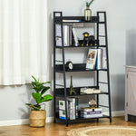 Étagère bibliothèque de Rangement Style Industriel incliné 5 Niveaux 70L x 35l x 150H cm Noir