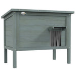 Maison pour chats niche d'extérieur en bois surélevée avec toit ouvrable isolée  85 x 50 x 68,5 cm gris foncé et noir