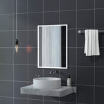 Miroir mural rectangulaire 60 x 80 cm, cadre en MDF, idéal pour la salle de bain, salon ou chambre, blanc