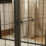 Parc pour chien, enclos chien 6 panneaux modulable et pliable, portable en acier avec porte 80 x 100 gris