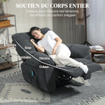 Fauteuil de massage fauteuil relax avec vibration chauffage, inclination manuelle, télécommande inclus, gris