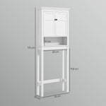 Meuble WC dessus de toilette meuble machine à laver meuble salle de bain placard 2 portes étagères réglables blanc