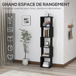 Bibliothèque étagère Design Moderne à 5 Niveaux – Rangement Pratique pour Maison ou Bureau, noir