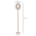 Lampadaire sur Pied Circulaire 40 W Max. Abat-Jour bois naturel clair dim. Ø 38 x 160 cm