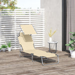 Transat Bain de Soleil Pliable Chaise Longue Pliante Dossier Inclinable Multi-positions et Pare-Soleil réglable