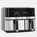 Olio gabeko aire-frijigailua, Air Fryer, konpartimentu bikoitza 8,5 L, 2700 W - 8 programa, tenperatura erregulagarria, tenporizadorea