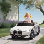 BMW I4 12V Licensed Kids' Electric Car with Remote Control, MP3 Music, Lights, and Seatbelt, 115x67x45 cm, Black