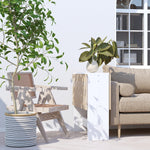 Table de cuisine pliable 103L x 76l x 74H cm en bois bicolore chêne blanc
