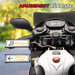 Moto électrique enfants 6 V, voiture électrique enfants avec roues d'entraînement, effets lumineux et sonores, blanc